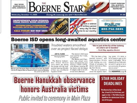 Boerne Star holiday deadlines