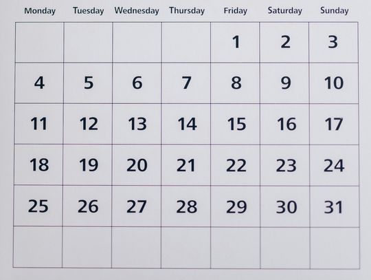 CALENDAR OF EVENTS