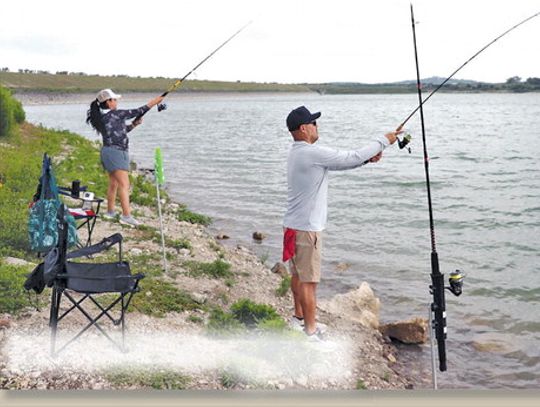 Casting couple enjoy Boerne fishing