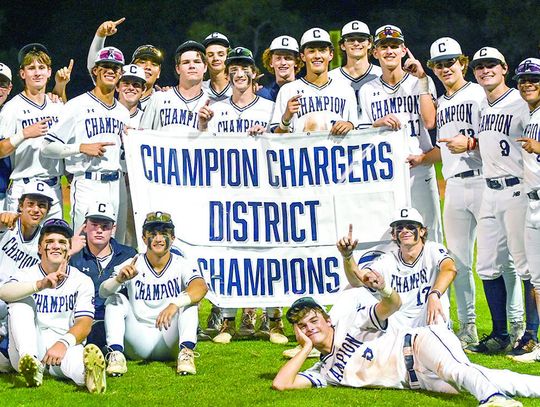 Champion baseball team wraps up 26-5A district title