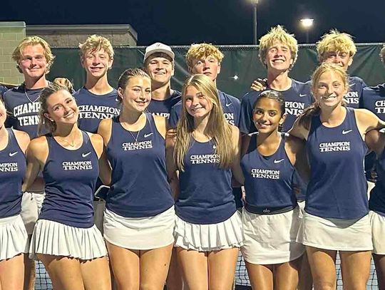 Champion tennis team wins last three matches