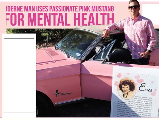 Boerne man uses passionate pink Mustang for focus on mental health