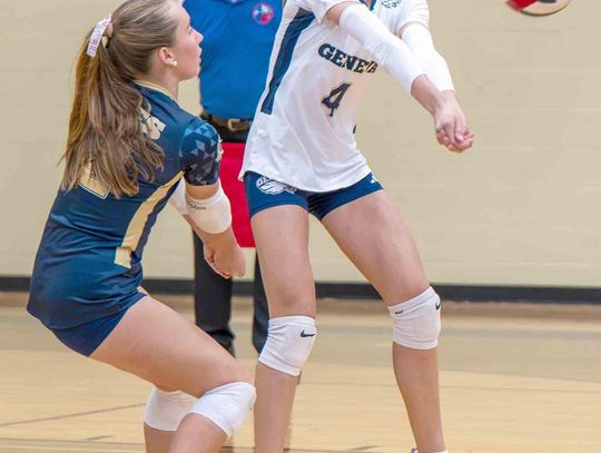 Lady Eagles suffer first district setback in volleyball