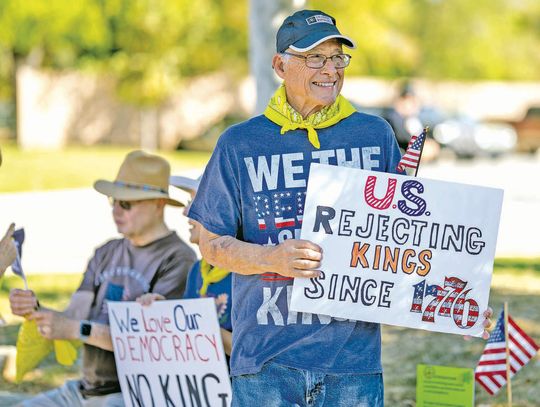‘No Kings’ protest draws 600