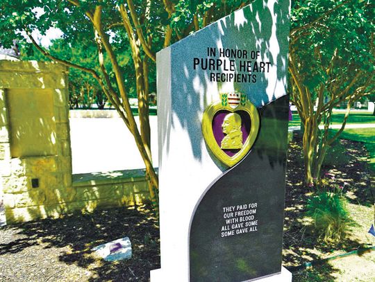 Purple Heart monument erected in Veterans Plaza