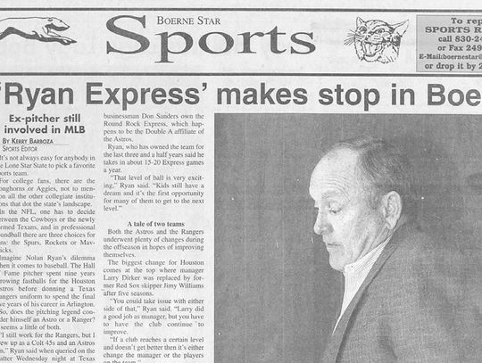 The day Nolan Ryan visited Boerne