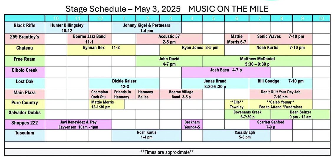 Bands set to play ‘Music On The Mile’ Saturday