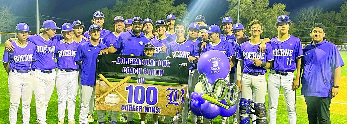 BHS baseball drops the curtain on Bandera to open district as Coach Curtin gets 100th career victory