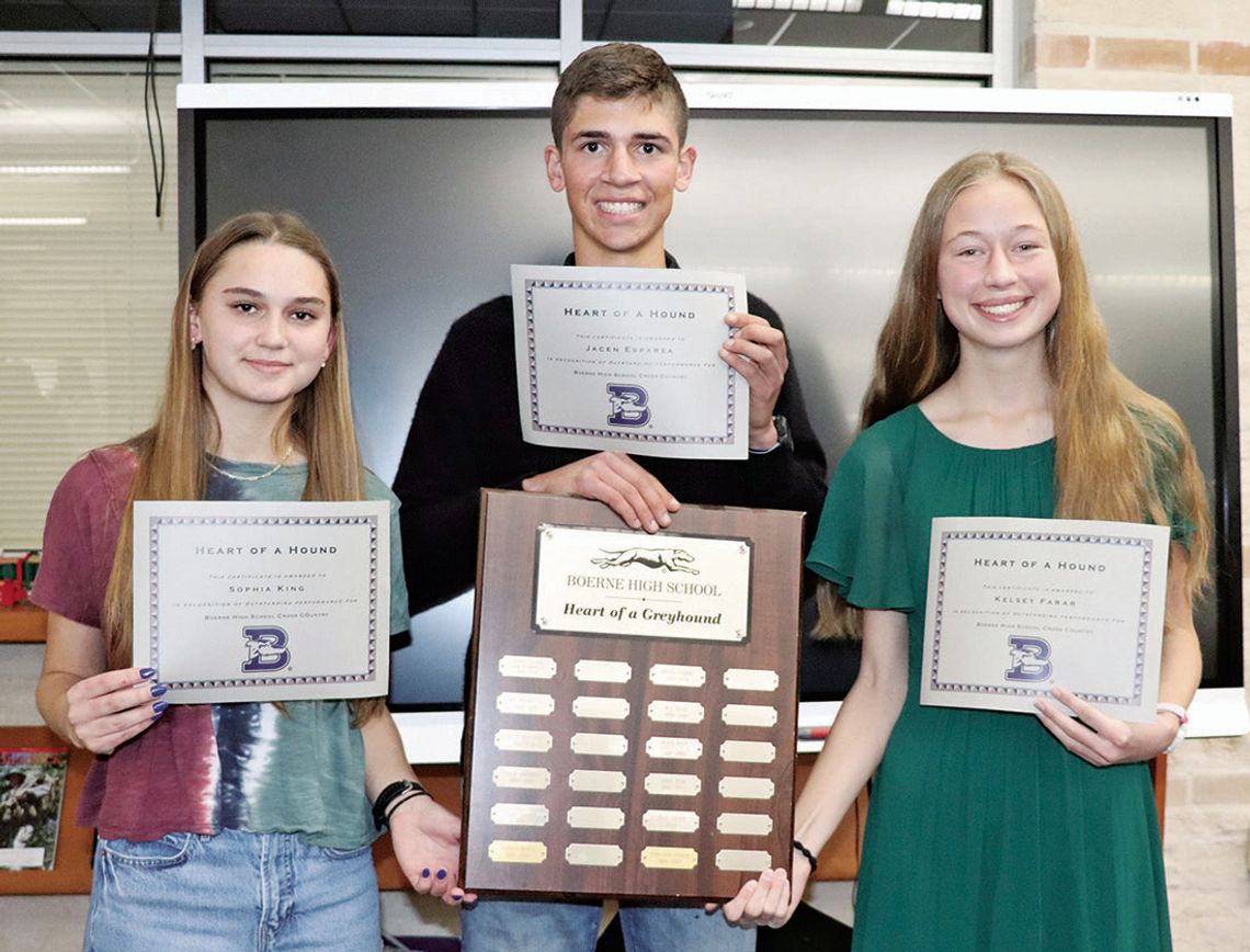 BHS Cross Country Heart of a Greyhound Award Winners