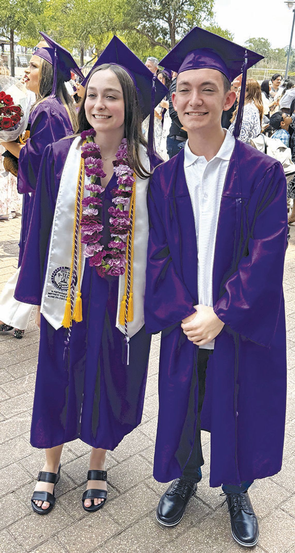 Boerne ISD pair: College grads one day, high school the next
