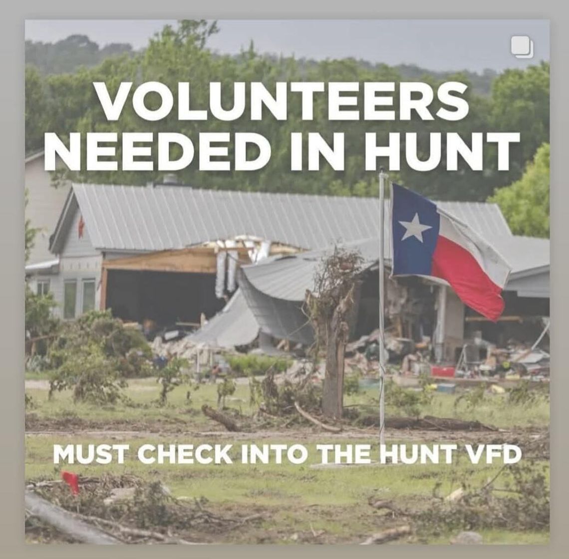 UPDATE: Hunt, flooded areas in need of heavy equipment/machinery and operators