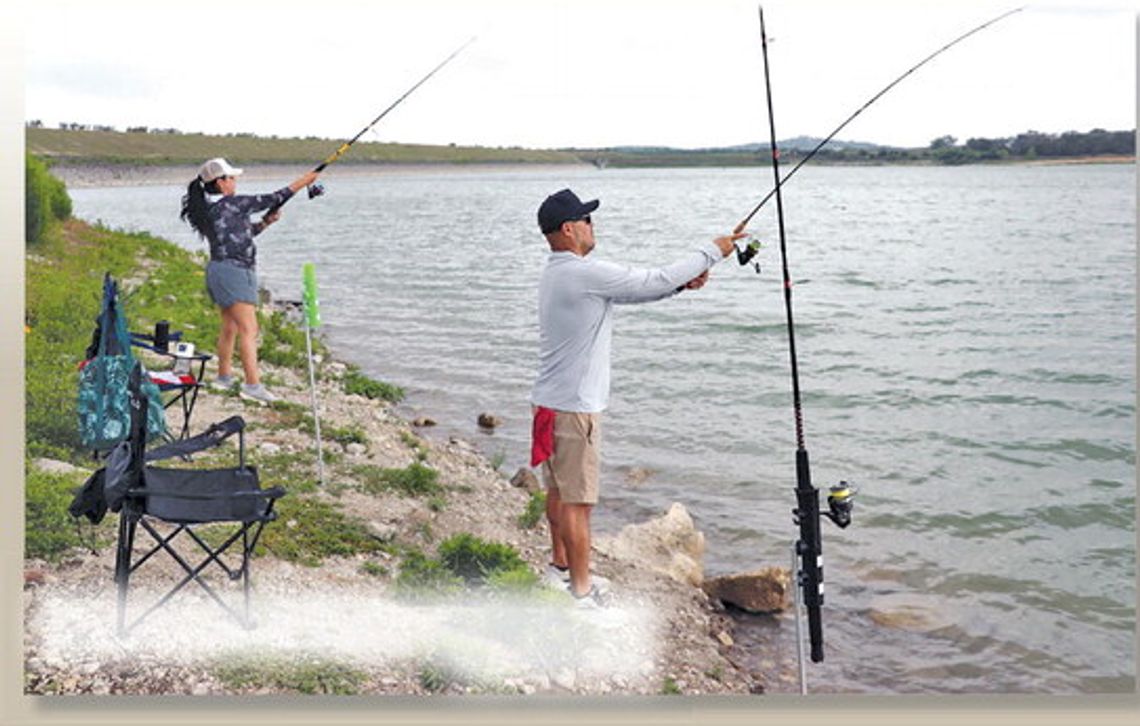 Casting couple enjoy Boerne fishing