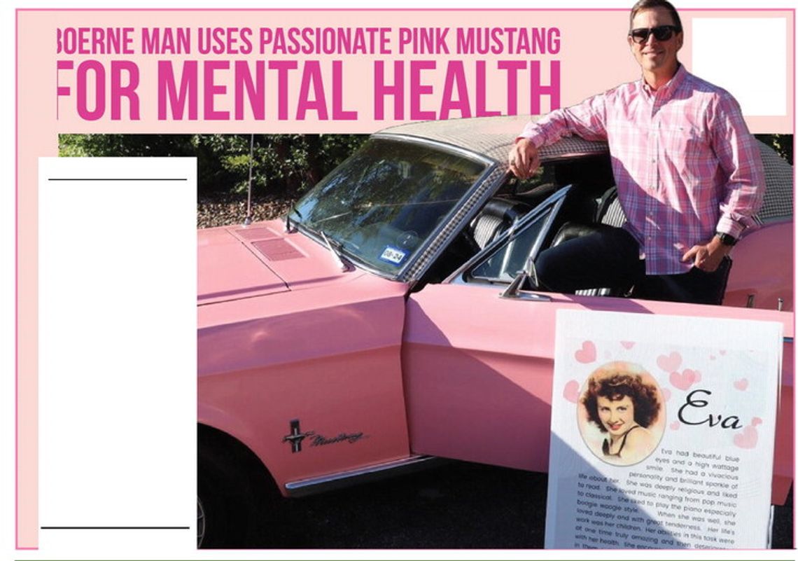 Boerne man uses passionate pink Mustang for focus on mental health