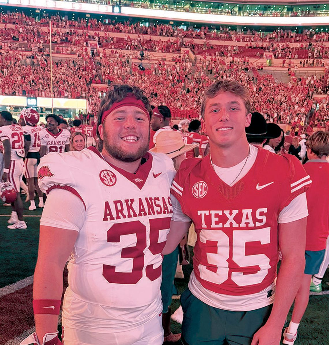 Former Greyhound teammates meet on college gridiron