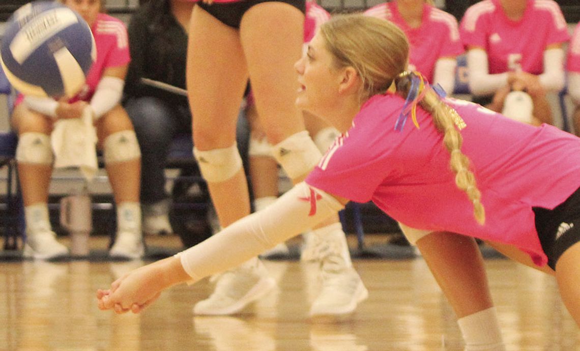 Geneva and Comfort volleyball teams in action