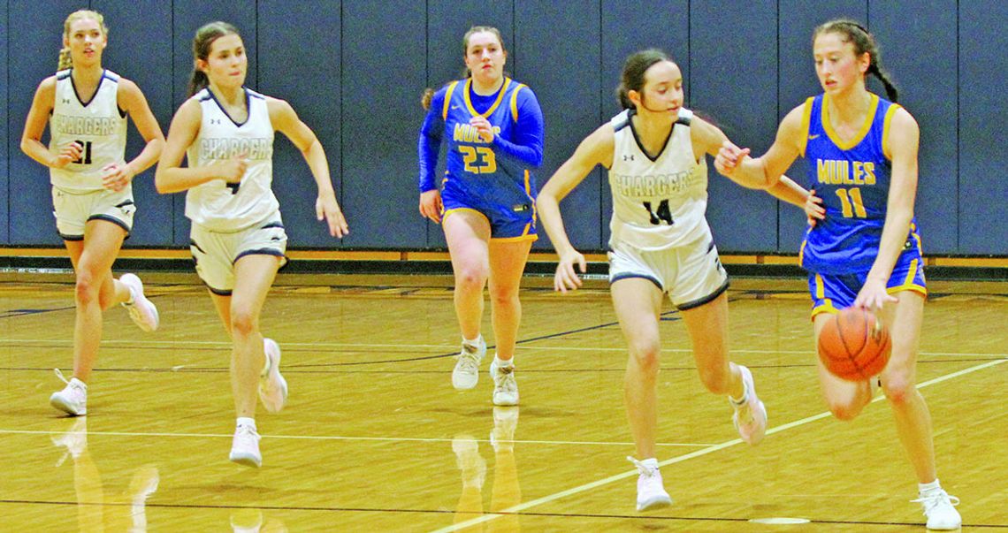 Lady Chargers fall to Lady Mules in girls basketball