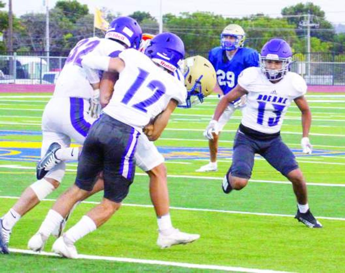 Three area football teams participate in first scrimmages of the new season