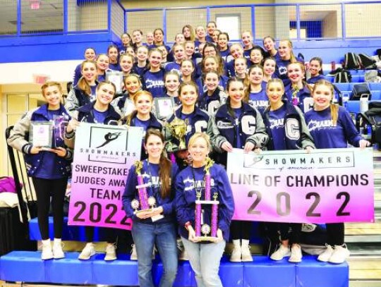 Members of the Champion High School Charms team are, from left, front row: Director Ashton Kidd and Assistant Director Belinda Garcia. Second row: Diana Ginther, Ana Garcia-Bowles, Abi Blackmon, Madi Young, Emma Apa, Savannah Amsden and Madi Kersh. Third row: Sydni Sage, Abbey Caudill, Kam...