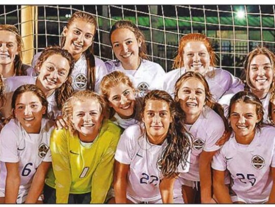 Girls soccer team members are Mattie Sue Arnold, Kathryn Chisholm, Maggie Chisholm, Mia Cohoon, Sarah Coultress, Ella Dillinger, Alex Doran, Sam Doran, Kate Friesenhahn, Isabella Godoy, Sofia Griffey, Haley Harrison, Hayle Heinen, Wimberley Hochart, Macy Jamison, Valerie Kuhn, Ellie Ledoux...