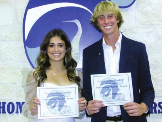 Addison Hankins and Benjamin Blomqvist were named the Outstanding Hurdlers.