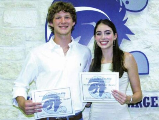 Connor Warzecha and Riley Burkey were named Outstanding Field Event athletes.