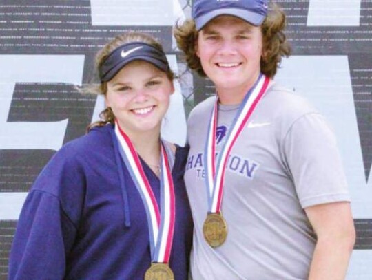 Sophia Raimondo and Maddox Wilfong earned medals at this year’s 5A spring tennis tournament. </br> Star photos by Kerry Barboza