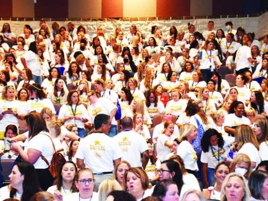 The Champion High School Auditorium was packed with teachers as BISD hosted its opening convocation for the 2022-23 academic year.