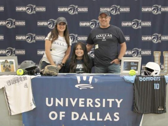 Champion’s Ava Trevino signed a national letter of intent to play softball at the University of Dallas. Champion’s Ava Trevino signed a national letter of intent to play softball at the University of Dallas.