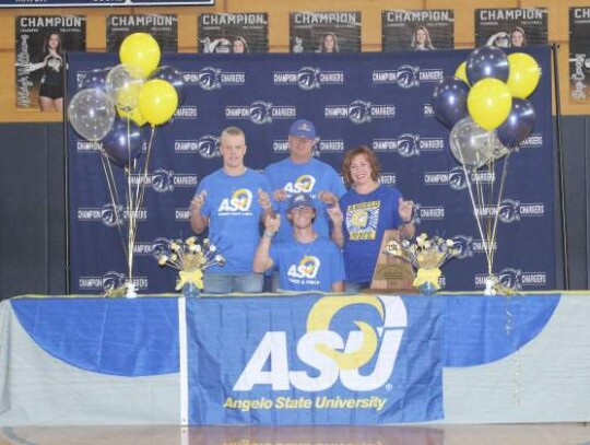 Champion’s Ben Blomqvist signed a national of letter intent to compete in track and field at Angelo State University. Champion’s Ben Blomqvist signed a national of letter intent to compete in track and field at Angelo State University.