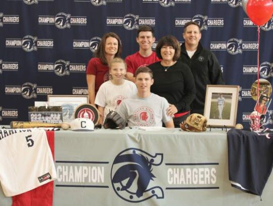 Champion’s Ethan Harrison signed a national letter of intent to play baseball at Southern Virginia University. Champion’s Ethan Harrison signed a national letter of intent to play baseball at Southern Virginia University.