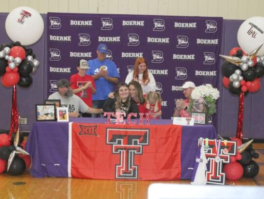 Boerne High’s Tori Adams signed a national letter of intent to compete in track and field at Texas Tech University.