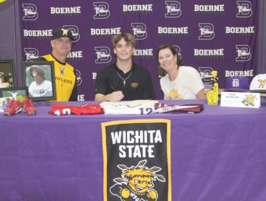 Boerne High’s Cam Johnson signed a national letter of intent to play baseball at Wichita State University.