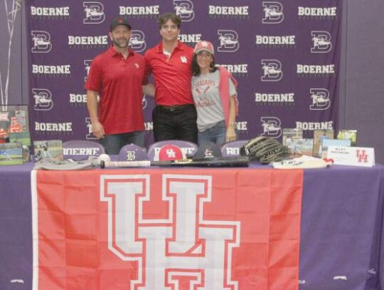 Boerne High’s Riley Pechacek signed a national letter of intent to play baseball at the University of Houston.