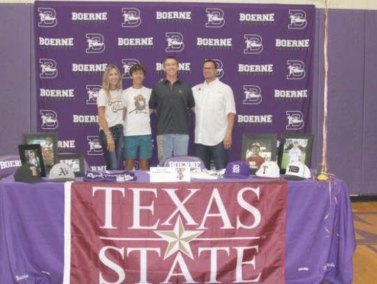 Boerne High’s Tyler Garritano signed a national letter of intent to play baseball at Texas State University. 