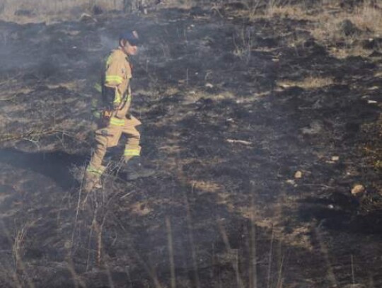 Bergheim Volunteer Fire Department Chief Adam Hawkins helped monitor the prescribed burn Thursday afternoon. Photos by Zachary-Taylor Wright