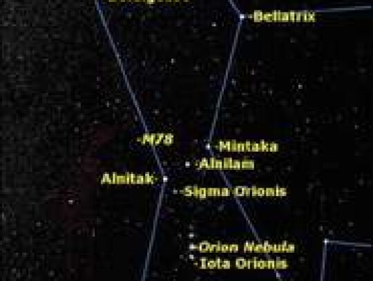 Orion with stellar names