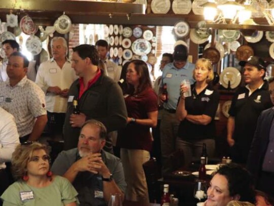 During the monthly Boost Boerne Business event hosted by Boerne Radio, 45 Easter baskets were donated to befit children in the Kendall County Women’s Shelter or who are served by Hill Country Family Services Thursday evening at PoPo Family Restaurant.