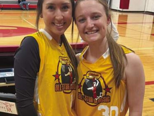 Boerne High’s Liz Fox and Jamie Ruede participated in the Chicken Express All-Star game recently. Submitted photos