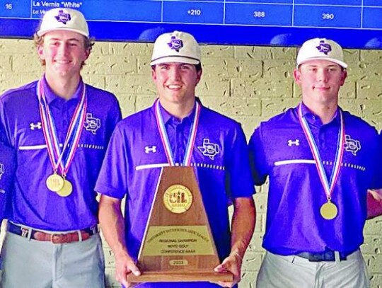 The Boerne High boys golf team won this year’s Region IV-4A title and will play at state in May. Team members are Cole Gentry, Price Hill, Jaxon Baize, Jordan Smith and Braden Baize.