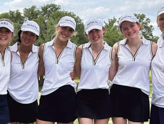 The Geneva girls golf team placed fourth place at the TAPPS 4A state tournament. Team members are (l-r): Mattie Sue Arnold, Suzi Nilsson, Ellie Ledoux, Ella Sorrells, Grace Doan and Coach Susan Greenlees. </br> Submitted photo