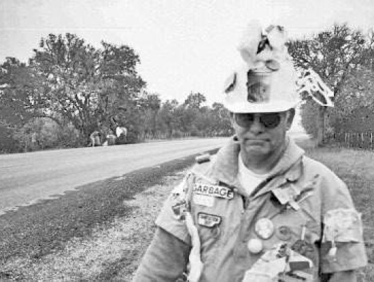 Brent Evans as “The Garbage Man.” Photo courtesy of The Cibolo Center for Conservation.