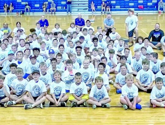 At the end of camp, the youngsters pose in their camp T-shirts. </br> Submitted photo