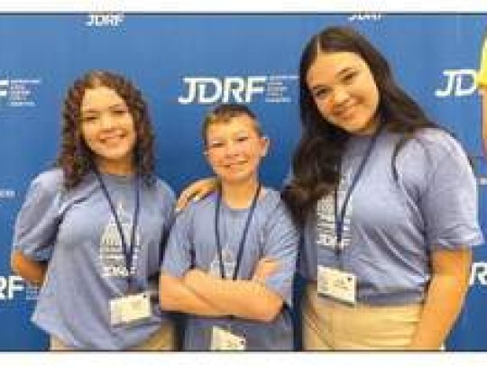 Sofia Schnoke, right, stands with Addie Day, left, and Peyton Morrey. The three represented the San Antonio area at the July 9-11 Juvenile Diabetes Research Foundation Children’s Congress in Washington, D.C.