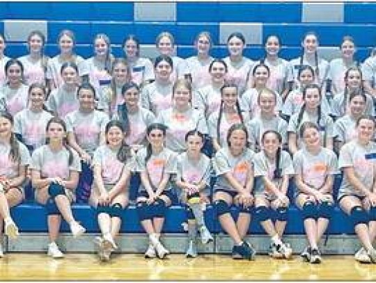 The youngsters pose for a photo in their camp T-shirts. </br> Star photo by Kerry Barboza