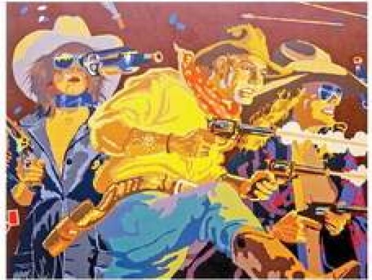 Billy Schenck, “Just Another Saturday Night,” 1997, oil on canvas; Mystic Visions of the West exhibit, Museum of Western Art, Kerrville.