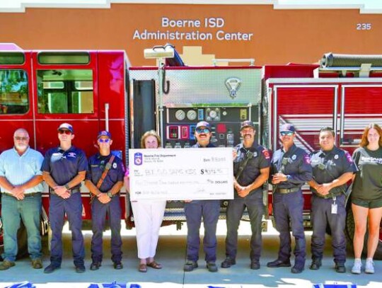 The Boerne Fire Department participated in two separate check donation/school supply drop-off events, one July 27 at Fabra Elementary School and Aug. 3 at the Boerne ISD office. The “Stuff the Fire Truck” event happened with cooperation and support fr